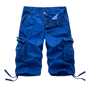 Pantalones Cortos Cargo Casuales de Moda para Hombre, Cintura Media, Corte Ajustado, 100% Algodón, Color Sólido, Ecológicos, Transpirables, de Secado Rápido, Ligeros, OEM - Product Image 1