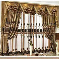 Écrans de rideaux en velours chenille de style européen haut de gamme, broderie à cordon creux, écrans de rideaux personnalisés pouvant être vendus séparément.