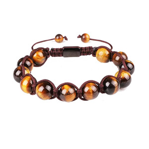 Design classico A + grado marrone occhio di tigre gemma intrecciata in acciaio inossidabile Logo personalizzato <span class=keywords><strong>bracciale</strong></span> Macrame per <span class=keywords><strong>uomo</strong></span> JBS10122 - Product Image 3