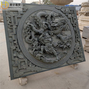 Relieve de piedra Jiahua, mural de pared de mármol blanco, diseño tradicional para hotel, villa, patio. - Product Image 4