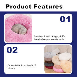 Neues Produkt Großhandel flauschig und knäulig Ultra-Plüsch warmes langes Plüsch-Haustierbett - Product Image 4