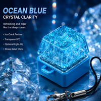 Porte-clés clavier mécanique personnalisé en fibre de carbone, capuchon de touche effet glace craquelée, fidget clicker, lumière LED optionnelle, support de clé, pendentif cadeau