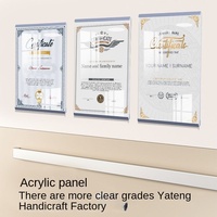 Cadre photo mural multifonctionnel en acrylique fait main sans perçage pour affichage de profils d'enseignants et de certificats d'honneur A3/A4