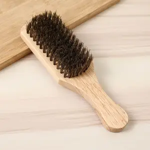 उच्च गुणवत्ता बाल स्टाइल उपकरण लकड़ी सफाई कपड़े टोपी ब्रश सूअर साफ दाढ़ी बाल ब्रश