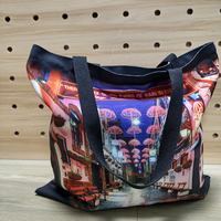 Bolsa de Recuerdo de Viaje con Impresión Completa, Bolsa de Regalo Promocional de la Ciudad, Bolsa de Lona Sublimada con Asa de Tela Mediana Personalizada