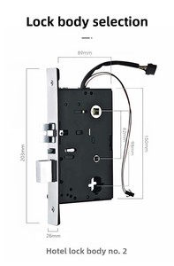 Thép không gỉ khóa cửa khách sạn hệ thống kỹ thuật số với phần mềm quản lý khách sạn và với chìa khóa cơ khí - Product Image 4