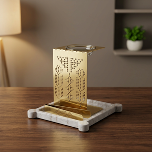 Compact Brass Bakhoor Burner with Vent Holes for Coil Incense Eco-Friendly Hand-made Ramadan & <b>Eid</b> <b>Gifts</b> Fragrance Release - Product Image 2