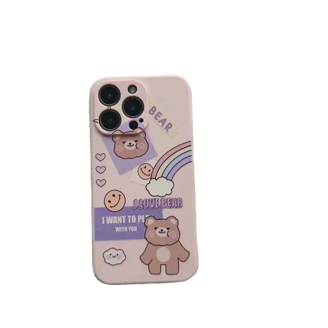 New Design Silicone girls Cartoon Cute Cool Unique custom design Cover Phone Case for Iphone