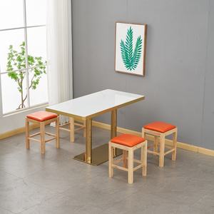 Sillas de mesa de comida rápida comerciales de madera maciza, mesa duradera moderna <span class=keywords><strong>para</strong></span> aperitivos, tienda de té de la leche, tienda de fideos, muebles de catering - Product Image 3