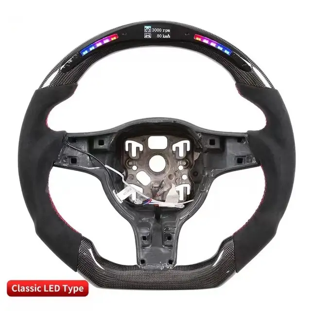 100% Carbon Fiber LED Steering Wheel for Porsche 991(2013-16) Cayman 981(2013) Carrera(2013) Boxster(2014)