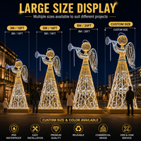 Grande décoration de Noël en forme d'ange lumineux pour l'extérieur, motif d'ange éclairé par LED pour événement commercial