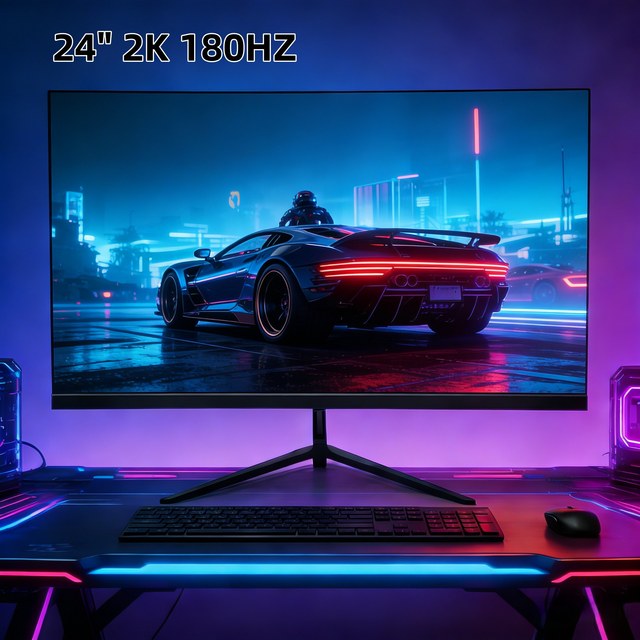 Cheap 24 Inch Gaming Monitor 2K 180Hz 1ms IPS 2560x1440 Curved Screen HDR for Gaming PC Xbox PS5