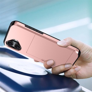 Per il caso di <span class=keywords><strong>iPhone</strong></span> 16 con il titolare della carta, TPU + PC armatura pesante nascosto Slot per il portafoglio antiurto del telefono cellulare Cover per <span class=keywords><strong>iPhone</strong></span> 16 - Product Image 6