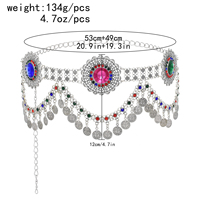 Chaîne de taille pour femmes, pièce de monnaie, culotte de ventre, gitane turque, bijoux bohème Vintage, plaqué argent