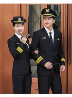 Uniforme de commandant de bord pour homme, tenue de pilote, veste de commandant chinoise, vêtements de travail pour agents de sécurité