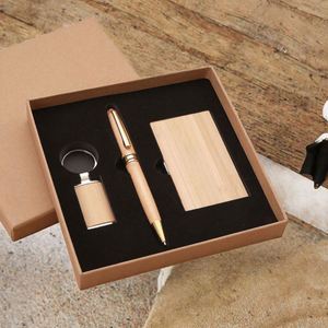 Wholesale Supply Luxury Business Card Holder Pen Keychain <b>Gift</b> <b>Set</b> With Logo for Back to School Promotional <b>Gifts</b> - Product Image 3