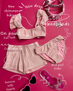 Venta al por Mayor de Trajes de Baño 2026, Bikinis, Tankinis, Cubiertas, Conjuntos de Una Pieza y Pantalones Cortos con Estampado Floral Rosa para Niñas, Trajes de Baño Personalizados con Lazo para Niñas y Adolescentes - Product Image 6