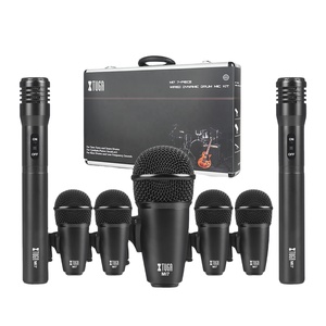 xtuga Ensemble de microphone à condensateur portable avec logo personnalisé pour batterie, microphone de bureau filaire en métal pour la communication - Product Image 1