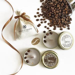 Diseño novedoso, venta al por mayor, <span class=keywords><strong>etiqueta</strong></span> privada personalizada, aroma de café, vela de estaño <span class=keywords><strong>negra</strong></span> Natural de 4oz, velas perfumadas de cera de soja - Product Image 3