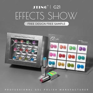 JTING - Juego de 12 Geles Reflectantes para Uñas, Diseño de Marca en Caja Plateada Láser, 12 Colores, Colección Disco, OEM, ODM, Logotipo Privado, Suministros para Uñas - Product Image 3