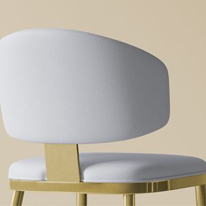 <span class=keywords><strong>Set</strong></span> di 2 sedie da pranzo bianche, sedie per la casa dal design moderno, sedie da pranzo in metallo e pelle PU per cucina e sala da pranzo - Product Image 3