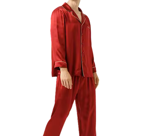 <span class=keywords><strong>Pigiama</strong></span> da <span class=keywords><strong>uomo</strong></span> personalizzato con <span class=keywords><strong>pigiama</strong></span> in raso e completo a maniche lunghe abbigliamento da notte in seta da <span class=keywords><strong>uomo</strong></span> Sexy stile moderno e morbido e accogliente camicia da notte di grandi dimensioni - Product Image 1