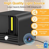 Lámpara de Pared LED Moderna con Sensor de Movimiento Empotrado, Impermeable IP65, Cuerpo Cuadrado de PC, para Hogar, Oficina, Porche, Balcón, Jardín