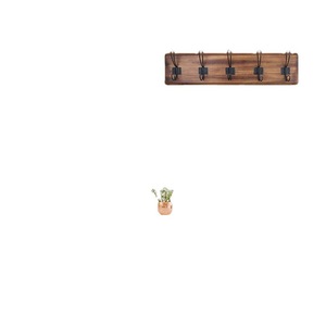 Wooden <b>Wall</b> <b>Mounted</b> <b>Shelf</b> With Hooks Solid Wood Coat Rack Key Organizer Storage Rack For Entryway Bedroom Bathroom - Product Image 5