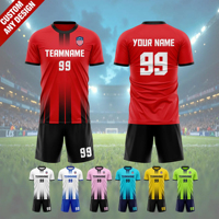 Set Jersey Sepak Bola Kustom Klub Berkualitas Tinggi Bahan Padat Menyerap Keringat Cepat Kering Kaos Sepak Bola untuk Unisex Musim Panas