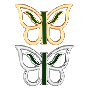 Spilla a farfalla color oro argento simbolo di meditazione spilla smaltata distintivi con risvolto per la salute mentale regalo di gioielli