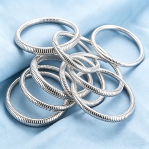 Bracelet manchette élastique en acier inoxydable avec chaîne serpent pour femmes et hommes, style punk hip-hop, bijou de main en métal, accessoire cadeau - Product Image 4