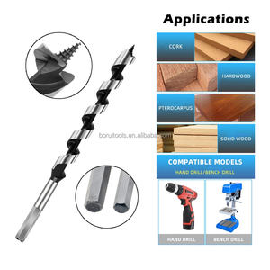 SUBORUI 9 pulgadas 230mm longitud vástago hexagonal acero de alto carbono madera carpintero taladro Broca De Taladr barrena brocas para carpintería - Product Image 3