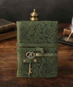 Best Quality Vintage Green Embossed Leather Journal Handmade <b>Diary</b> with Antique Key for Writing & Gifting - Product Image 2