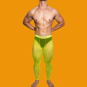 Legging long sexy en résille transparente sur mesure pour homme, fabriqué par Paton, sans caleçon intégré. - Product Image 1