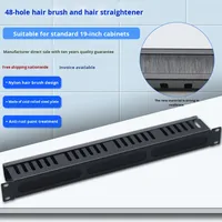 Armoire de gestion de câbles murale en métal 1U 19 pouces 24 ports 48 fentes avec connecteurs Ethernet RJ45 et brosse ignifuge
