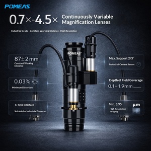 Objectif à zoom continu électrique Pomeas 0.7X-4.5X, monture C, 2/3 pouces, pour vision industrielle, modèle PMS-LZ-650110-Z12, direct usine - Product Image 1