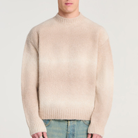 Pull en mohair personnalisé avec logo, col rond, manches longues, tricot rayé, pull décontracté d'hiver, pull en mohair tricoté pour homme
