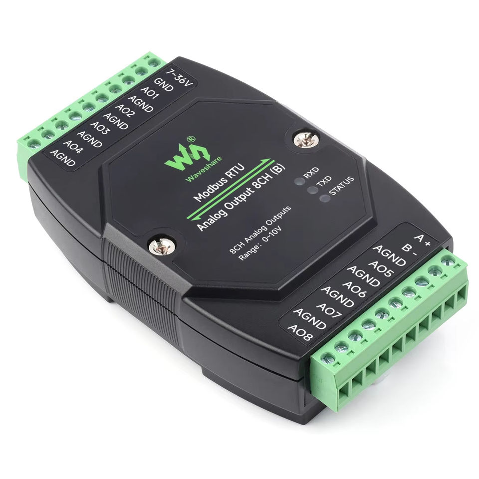 Modbus RTU Analog Output 8CH Waveshare Industrial Module DC 7~36V Wide ...