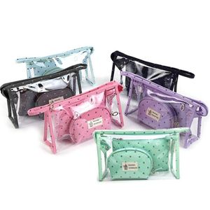 Factory Direct New Explosion Model <b>Transparent</b> Cosmetic <b>Bag</b> PVC Three Piece <b>Makeup</b> <b>Bag</b> Cosmetic <b>Bag</b> - Product Image 1