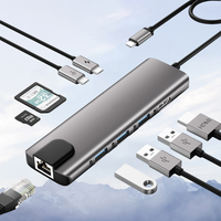 Nouvel article Station d'accueil 9-en-1 USB-C vers HD 4K port HDMI compatible type c hub usb tf lecteur de carte sd pour ordinateur portable et téléphone