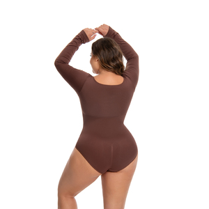 <span class=keywords><strong>Body</strong></span> Modellante Integrale Senza Cuciture ad Alta Elasticità con Forte Compressione e Maniche Lunghe, Corsetto Modellante per Ragazze - Product Image 2