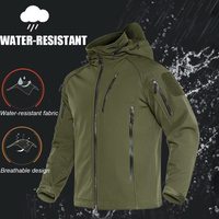 Winddichte Winter-Kapuzen-Windbreaker-Jacke für Herren, Wasserdichte Softshell-Jacke, Mantel für Wandern, Arbeit und Taktische Einsätze