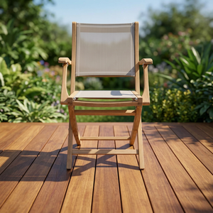 Foldable Teak Eco-Friendly Modern Design Garden Chair Outdoor <b>Dining</b> <b>Armchair</b> Stackable Wooden Patio Seat Villa Park Furniture - Product Image 4