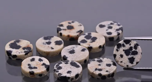 Compre Jaspe Dálmata en Forma Redonda, Disco Plano, Cabujón, Piedra Preciosa para Joyería, Colgante, Anillos para Hombre y Mujer - Product Image 4