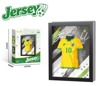 Nouveau jouet de football en blocs de construction en plastique 2026, cadeau pour les fans, blocs diamant en ABS de bonne qualité, décoration de chambre maillot Argentine