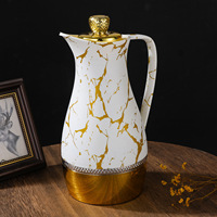Light Life Simple Ins Style Minimalistischer Stil Europäisches Goldmuster Kreative Kaffeekanne Wasserflasche Thermoskanne 1L Tee