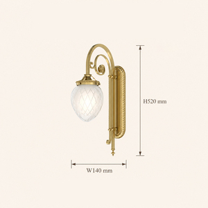 Classic Antique Brass <b>Wall</b> <b>Sconce</b> Single <b>Light</b> European Decorative <b>Wall</b> Lamp with Frosted Glass Shade for Bedroom Hallway Hotel - Product Image 5
