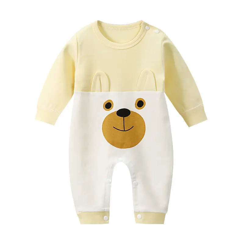 Baby long-sleeved jumpsuit men and women pure cotton baby romper newborn winter clothes 1 year old 0 spring and autumn pajamas a