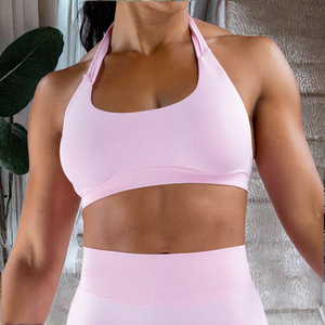 Top Deportivo Personalizado para Mujer, <span class=keywords><strong>Espalda</strong></span> Descubierta, Cuello Halter, Elástico en Cuatro Direcciones, Ligero, Sin Costuras, para <span class=keywords><strong>Yoga</strong></span> y Fitness - Product Image 3