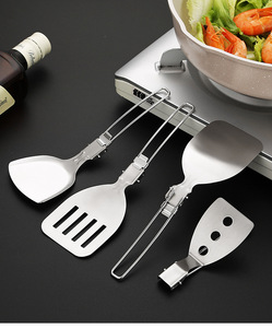 Portable 304 Stainless Steel Folding Frying Spatula OEM Brand Outdoor <strong>Camping</strong> <strong>Kitchen</strong> Tableware Barbecue Picnic Hiking Travel - Product Image 6